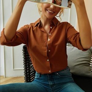 SHEIN Burnt Orange Blouse